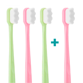 3+1 Ultrasoft zubná kefka Nanosmile Green&Pink
