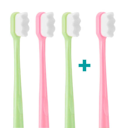 3+1 Ultrasoft zubná kefka Nanosmile Green&Pink