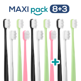 MAXI PACK 8+3 Ultrasoft zubná kefka Nanosmile Multicolor