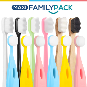 MAXI FAMILY PACK ultrasoft zubné kefky Nanosmile Klasik + Eko + Kids