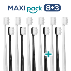 MAXI PACK 8+3 Ultrasoft zubná kefka Nanosmile Black&White