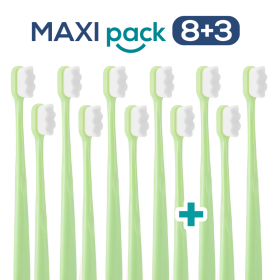 MAXI PACK 8+3 Ultrasoft zubná kefka Nanosmile Green