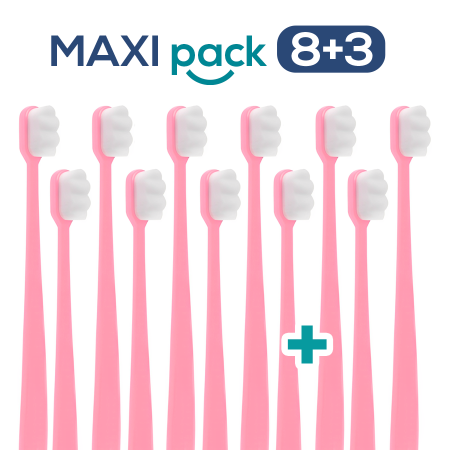 MAXI PACK 8+3 Ultrasoft zubná kefka Nanosmile Pink