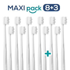 MAXI PACK 8+3 Ultrasoft zubná kefka Nanosmile White