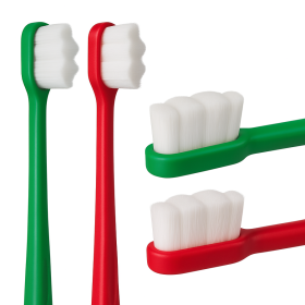 Súprava zubných kefiek Nanosmile Red&Darkgreen